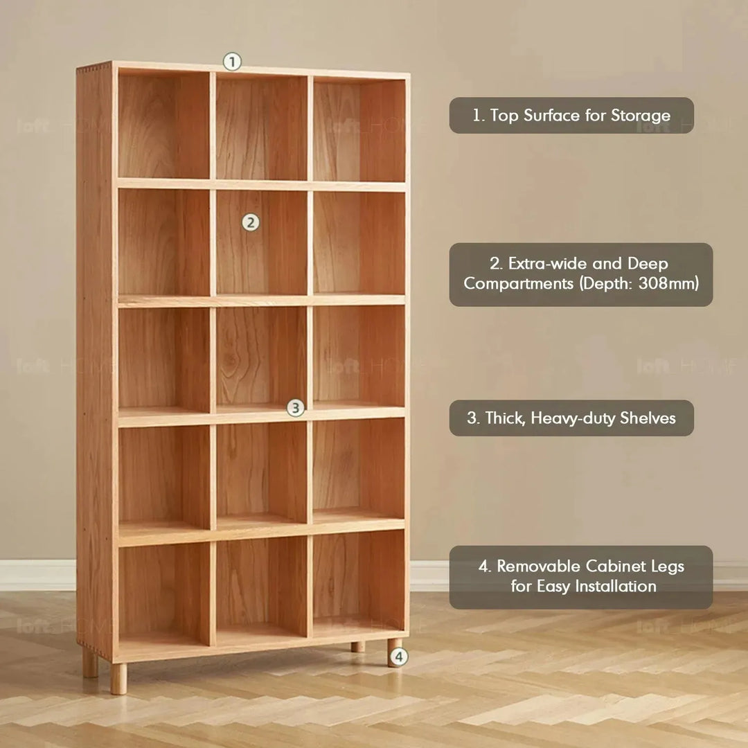 Scandinavian oak wood bookshelf gerin detail 12.