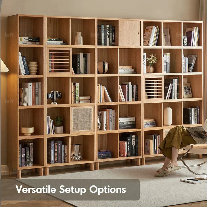 Scandinavian oak wood bookshelf gerin detail 13.