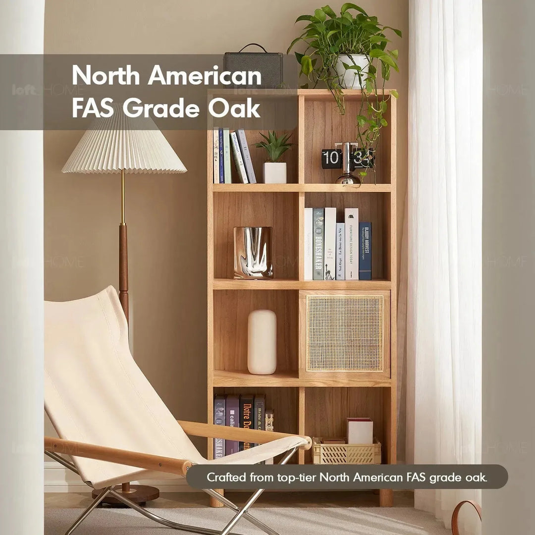 Scandinavian oak wood bookshelf gerin detail 28.