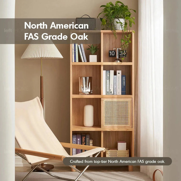 Scandinavian oak wood bookshelf gerin detail 28.