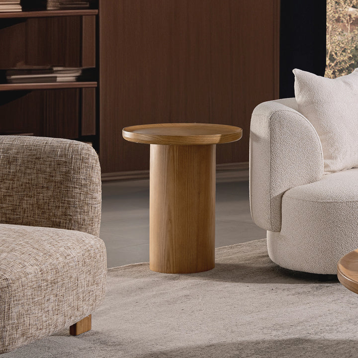 Scandinavian wood side table rene primary product view.