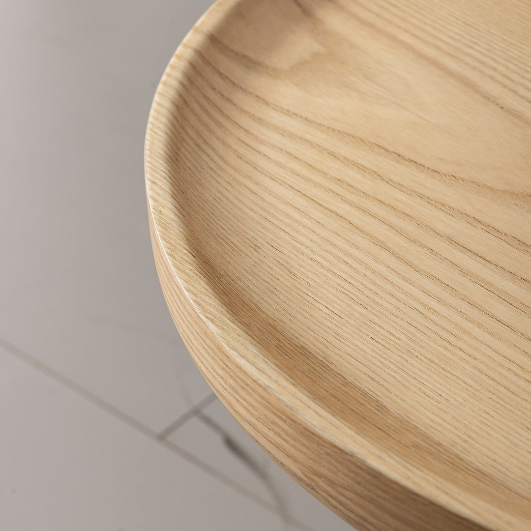 Scandinavian wood side table rene in real life style.