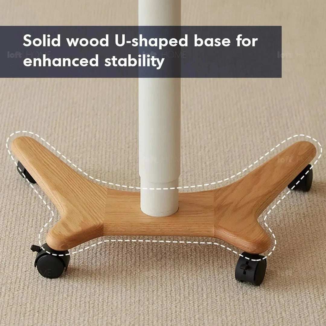 Scandinavian oak wood study table nova detail 2.