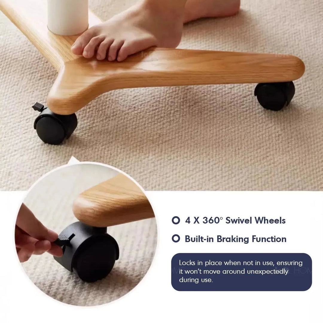 Scandinavian oak wood study table nova detail 4.