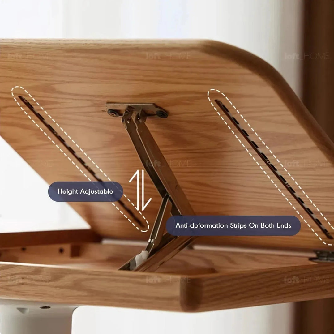 Scandinavian oak wood study table nova detail 7.