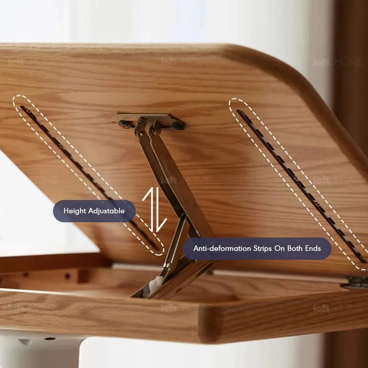 Scandinavian oak wood study table nova detail 7.