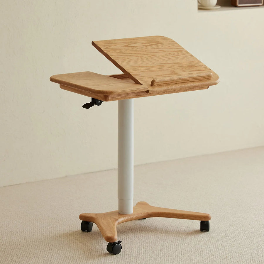 Scandinavian oak wood study table nova primary product view.