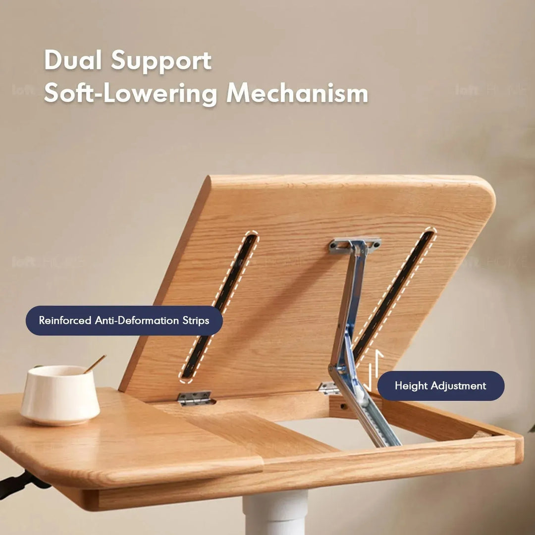 Scandinavian oak wood study table nova detail 24.