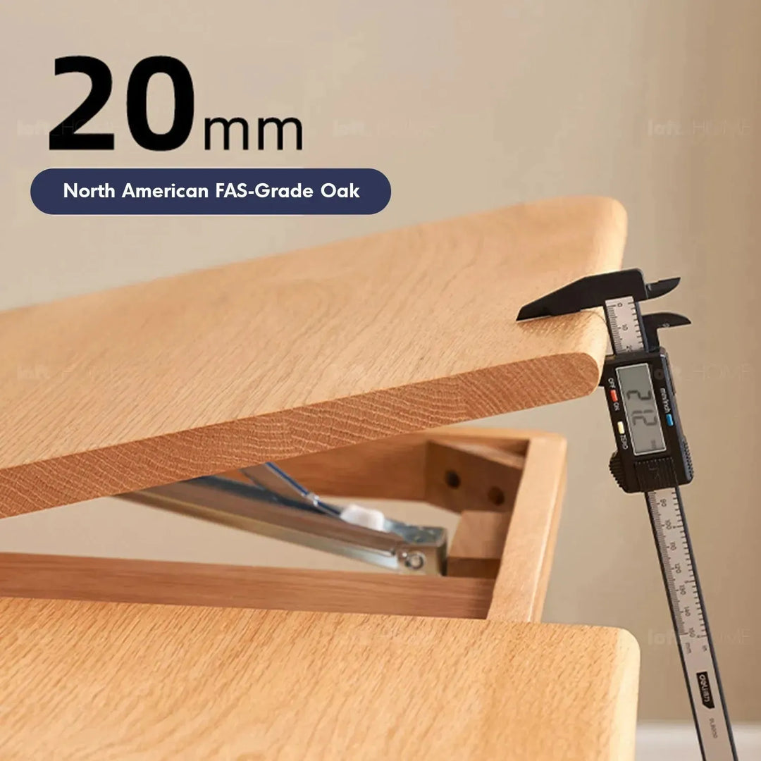 Scandinavian oak wood study table nova detail 25.