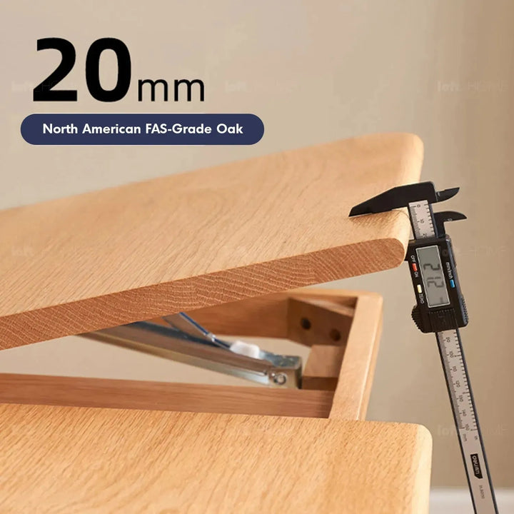 Scandinavian oak wood study table nova detail 25.