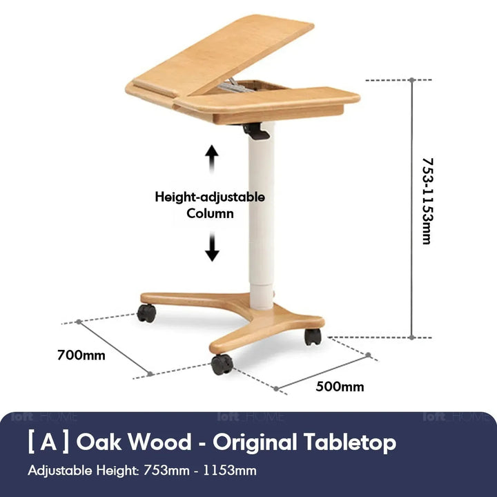 Scandinavian oak wood study table nova material variants.