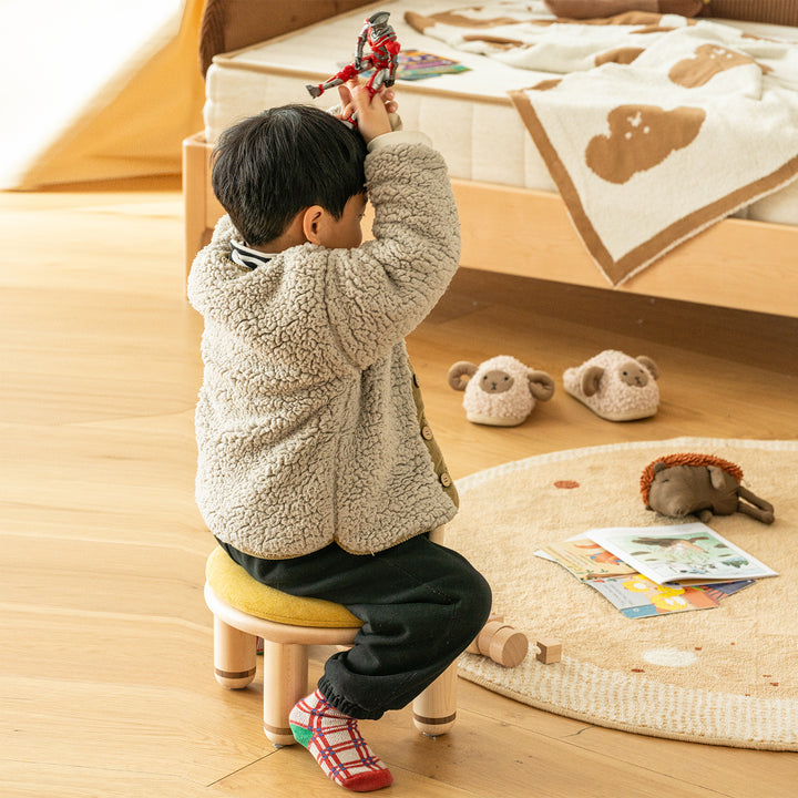 Scandinavian Beech Wood Kids Stool CRAB