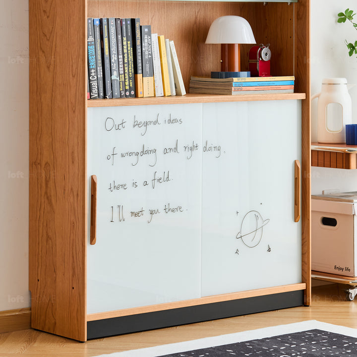 Scandinavian cherry wood bookshelf display cabinet timeless situational feels.