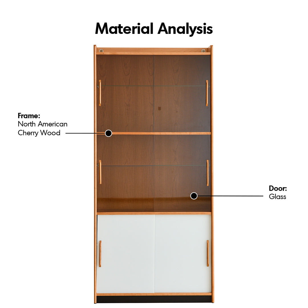 Scandinavian cherry wood bookshelf display cabinet timeless detail 9.