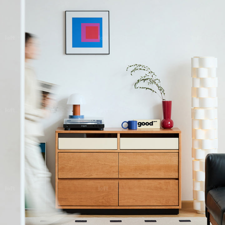 Scandinavian cherry wood chest of drawers timeless 6 detail 1.