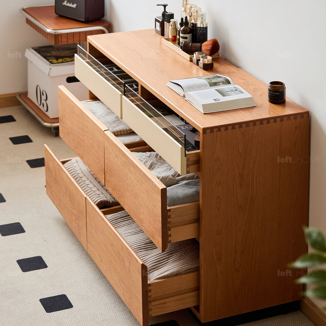 Scandinavian cherry wood chest of drawers timeless 6 detail 2.