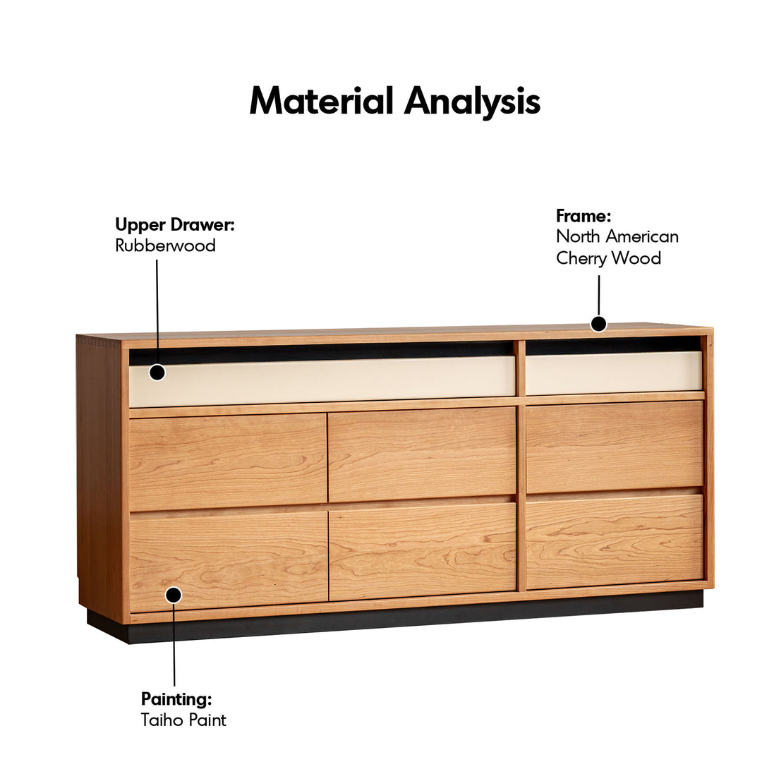 Scandinavian cherry wood chest of drawers timeless 9 detail 8.