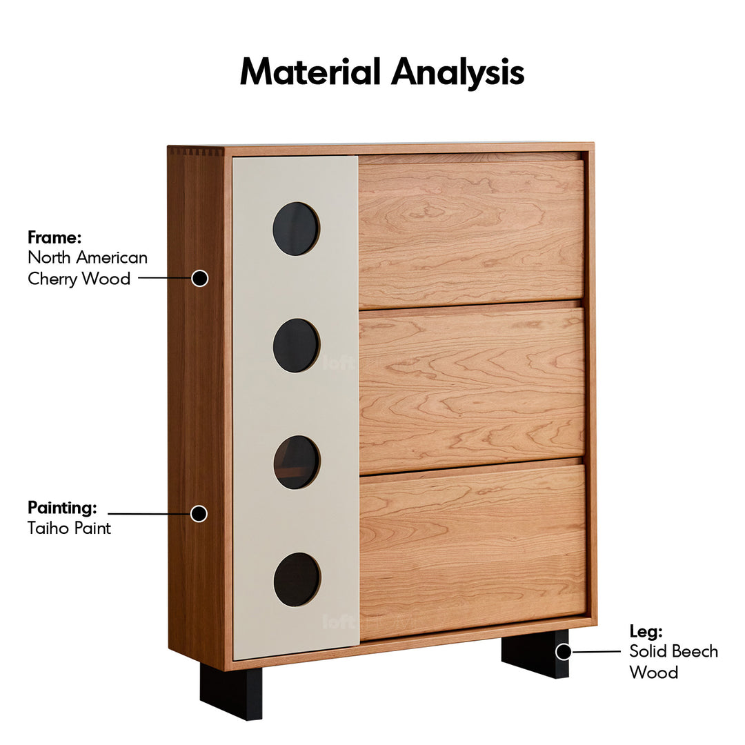 Scandinavian cherry wood shoe cabinet timeless detail 6.