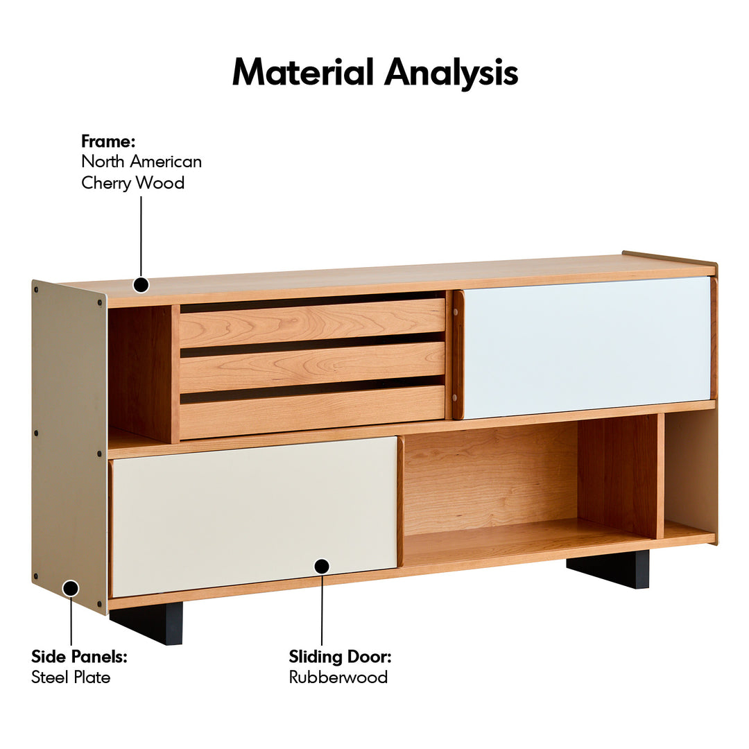 Scandinavian cherry wood side cabinet timeless detail 12.
