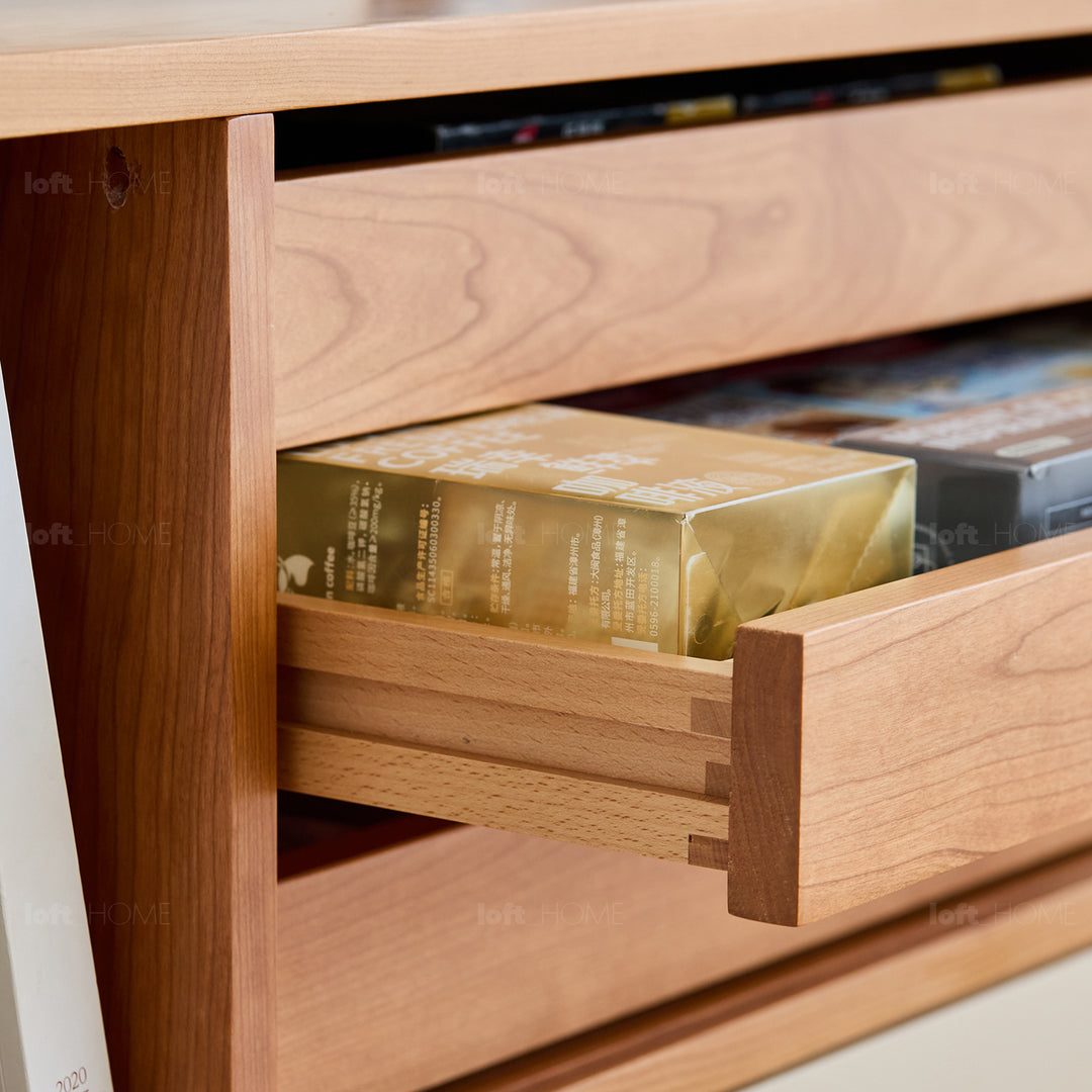 Scandinavian cherry wood side cabinet timeless detail 6.