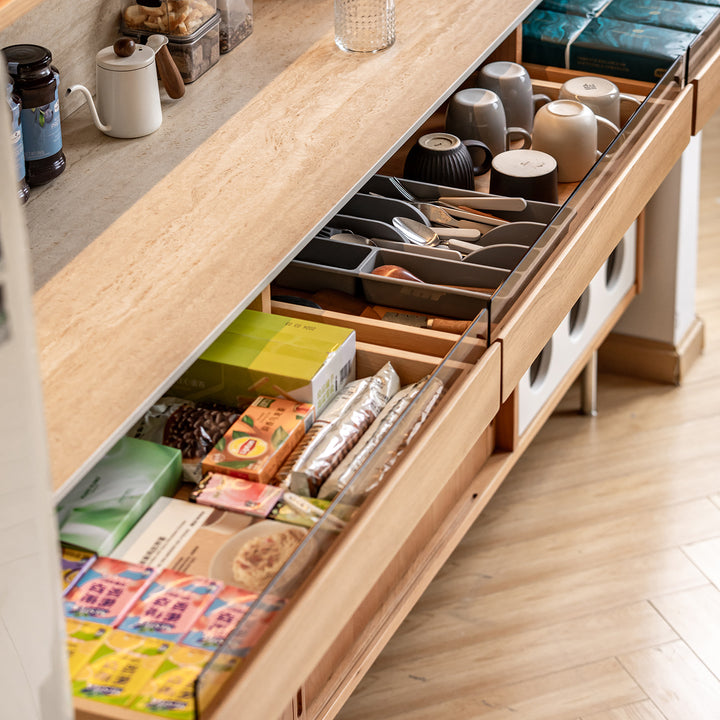 Scandinavian cherry wood sintered stone cabinet timeless environmental situation.
