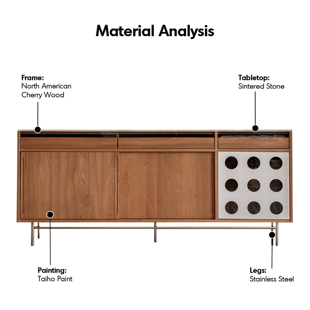 Scandinavian cherry wood sintered stone cabinet timeless detail 7.