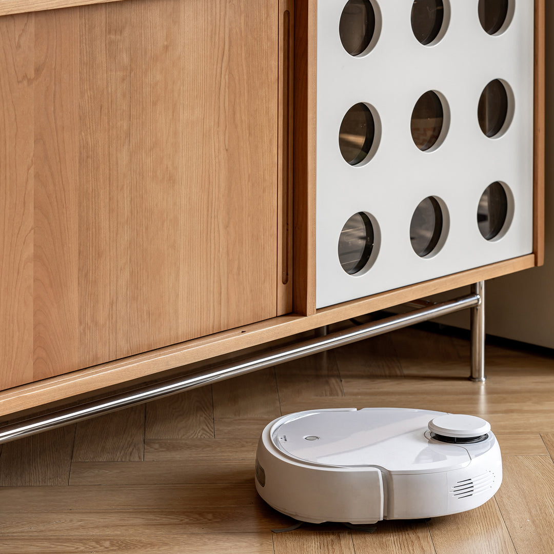 Scandinavian cherry wood sintered stone cabinet timeless detail 2.