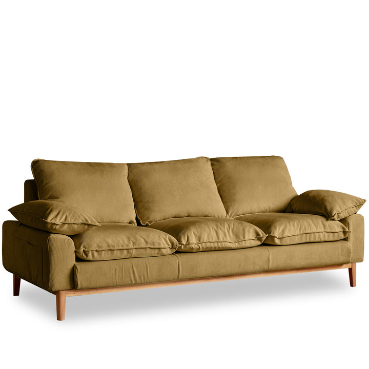 Scandinavian Corduroy Velvet Fabric 3 Seater Sofa INDIGO