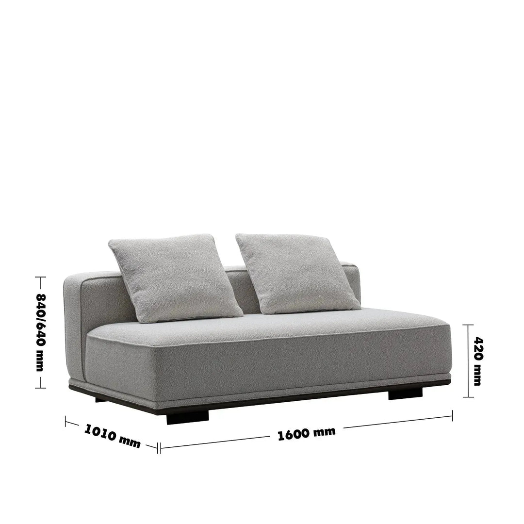 Minimalist mixed weave fabric modular armless 2 seater sofa eleganza size charts.