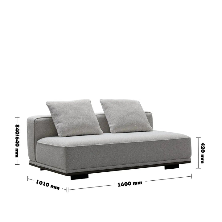 Minimalist mixed weave fabric modular armless 2 seater sofa eleganza size charts.