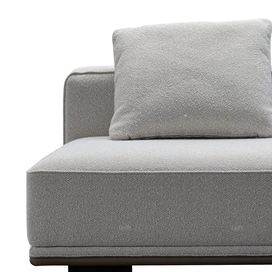 Minimalist mixed weave fabric modular armless 2 seater sofa eleganza material variants.
