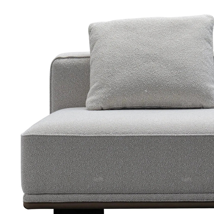 Minimalist mixed weave fabric modular armless 2 seater sofa eleganza material variants.