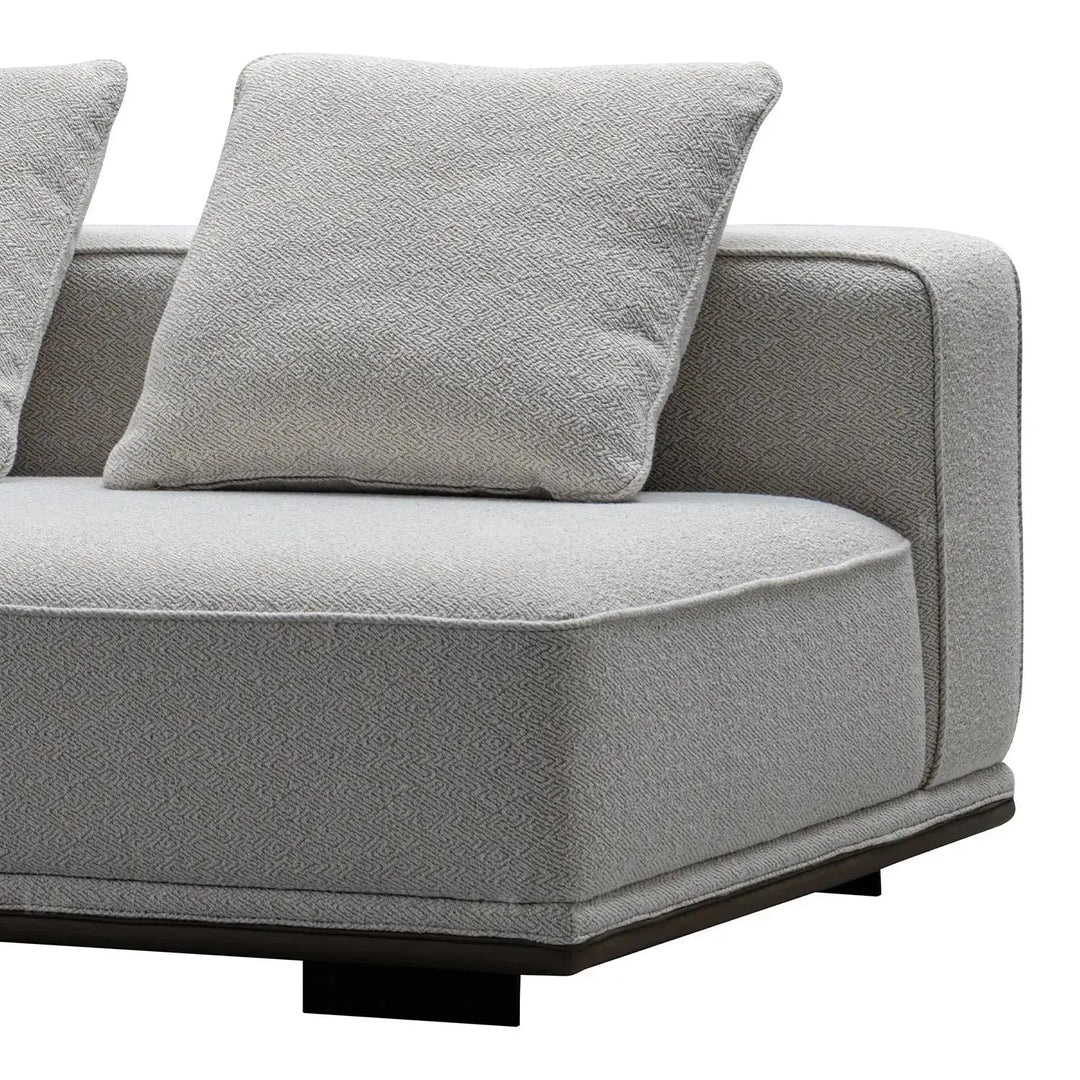 Minimalist mixed weave fabric modular armless 2 seater sofa eleganza in real life style.