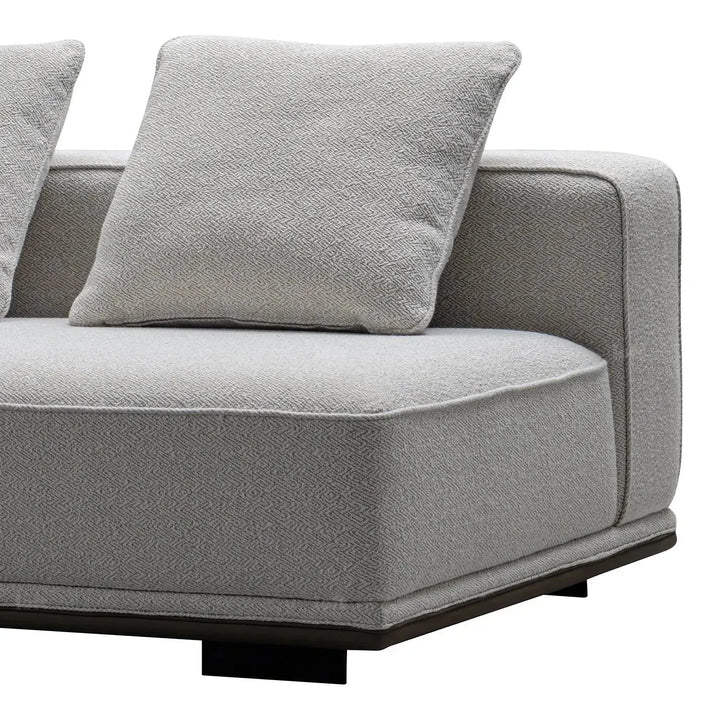 Minimalist mixed weave fabric modular armless 2 seater sofa eleganza in real life style.