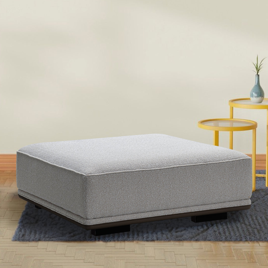 Minimalist mixed weave fabric modular ottoman eleganza primary product view.