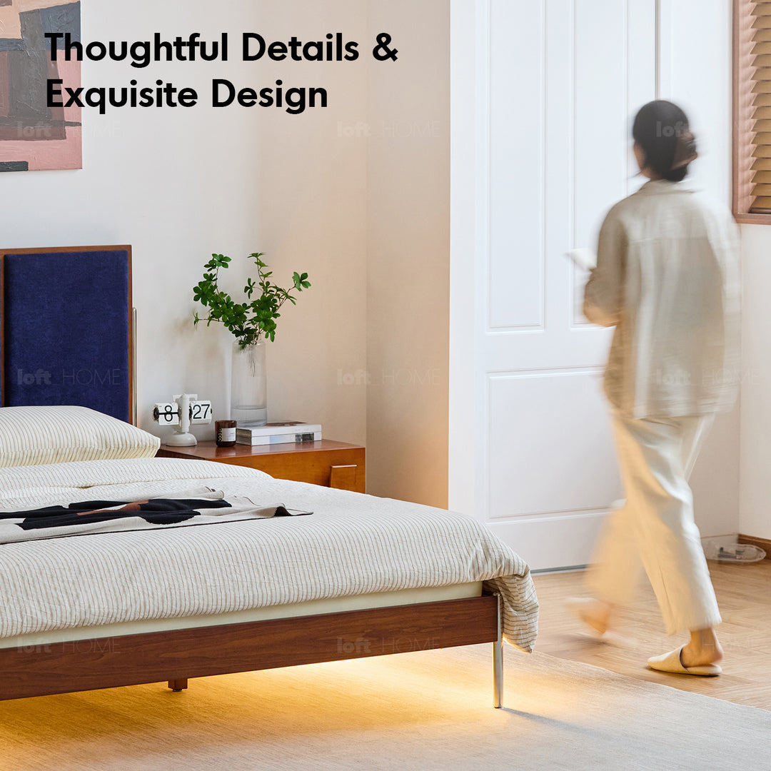 Vintage boxwood chenille velvet fabric bed lianne detail 22.