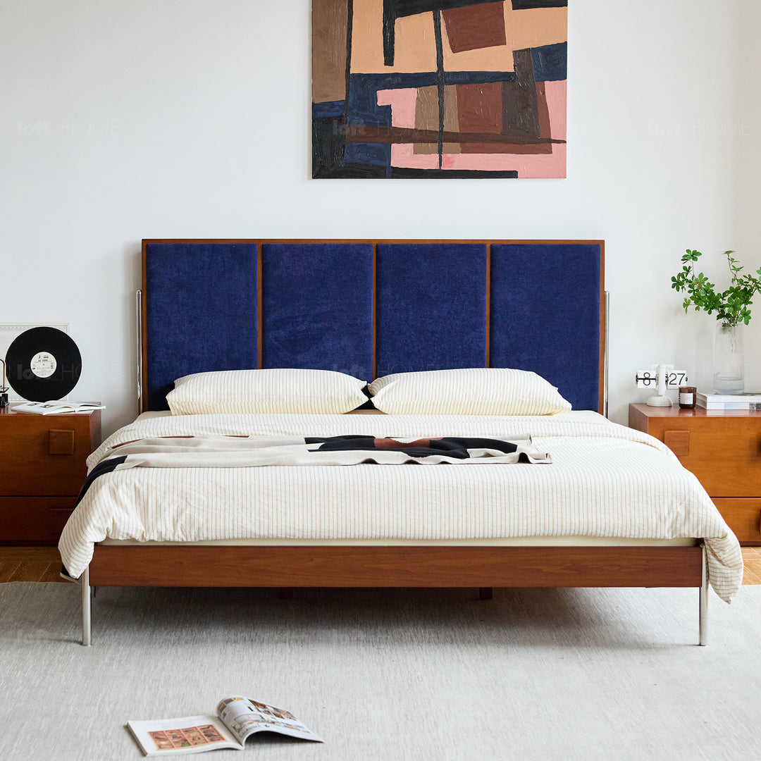 Vintage boxwood chenille velvet fabric bed lianne detail 35.