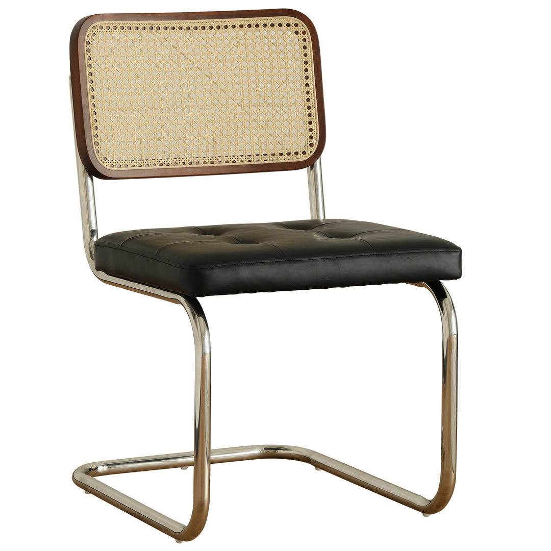 Vintage rattan pu leather dining chair hoh xil detail 7.