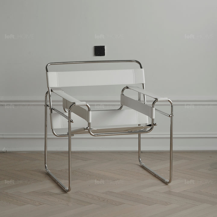 Vintage steel leather sofa chair 1 seater sofa wassily conceptual design.