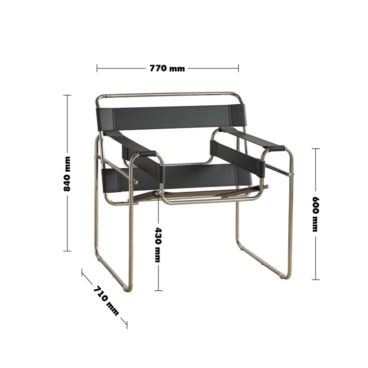 Vintage steel leather sofa chair 1 seater sofa wassily size charts.