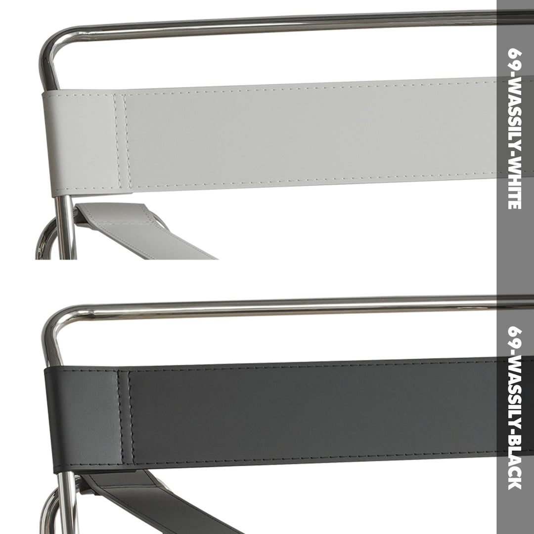 Vintage steel leather sofa chair 1 seater sofa wassily color swatches.