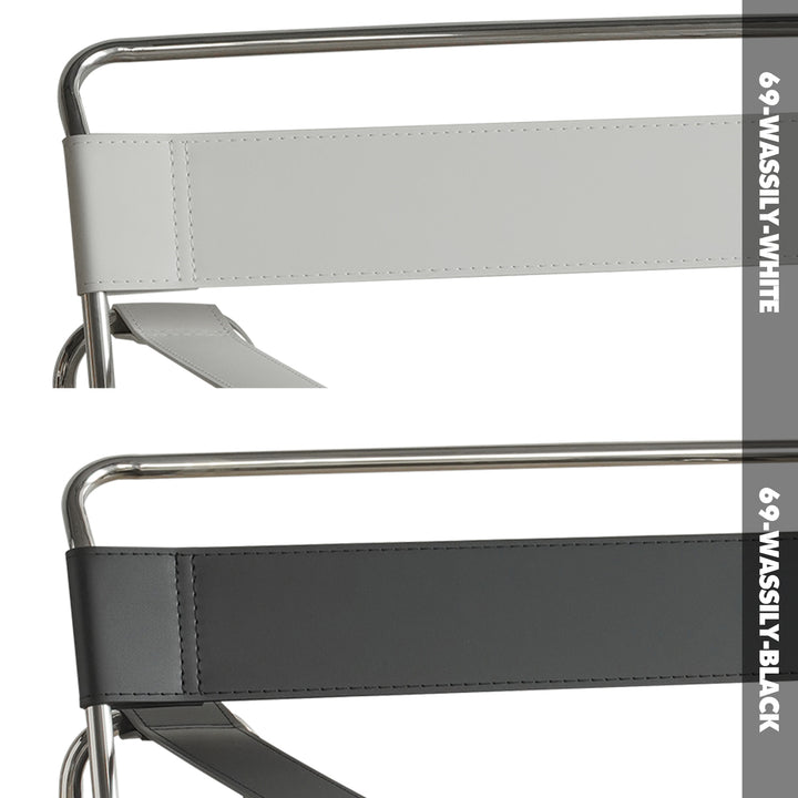 Vintage steel leather sofa chair 1 seater sofa wassily color swatches.