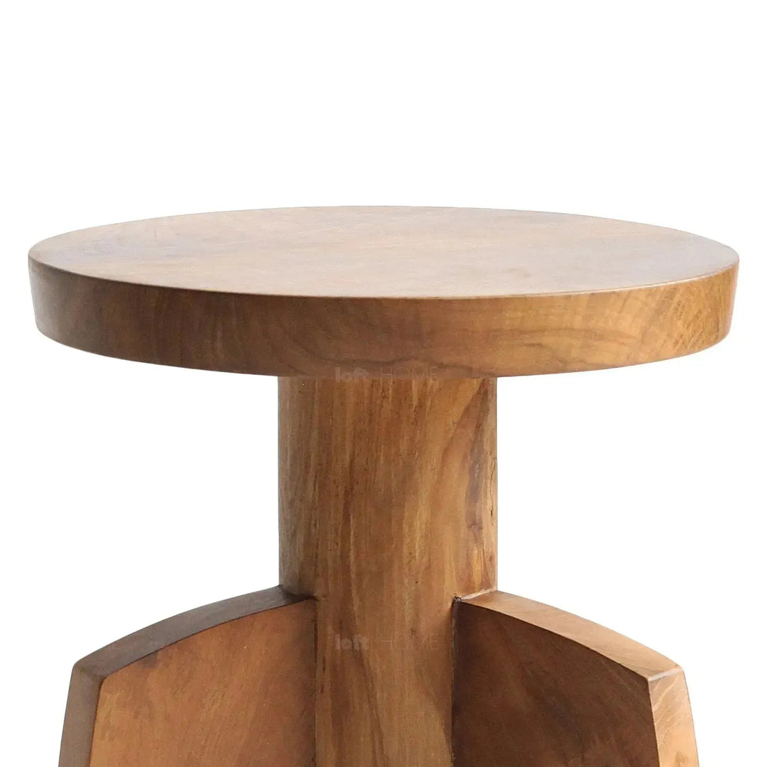 Rustic wood side table luna material variants.