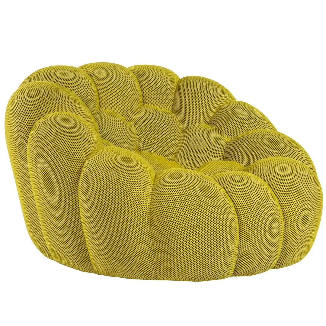 Contemporary fabric 1 seater sofa bubble in white background.