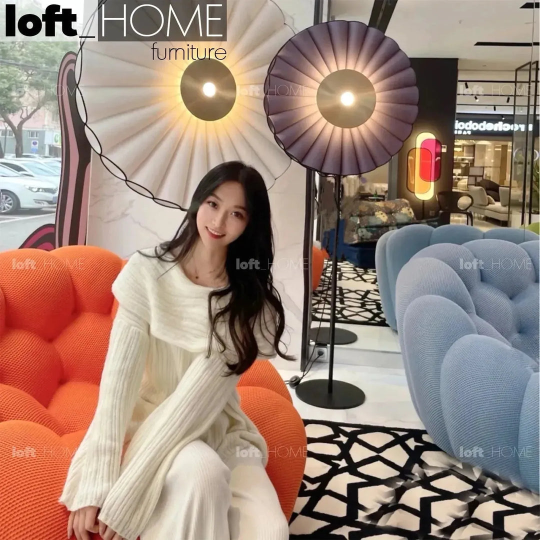 Contemporary fabric 1 seater sofa bubble conceptual design.