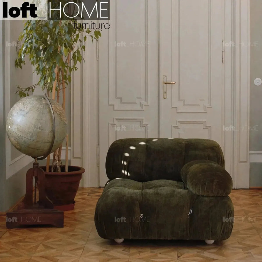 Contemporary fabric 1 seater sofa with armrest camaleonda primary product view.