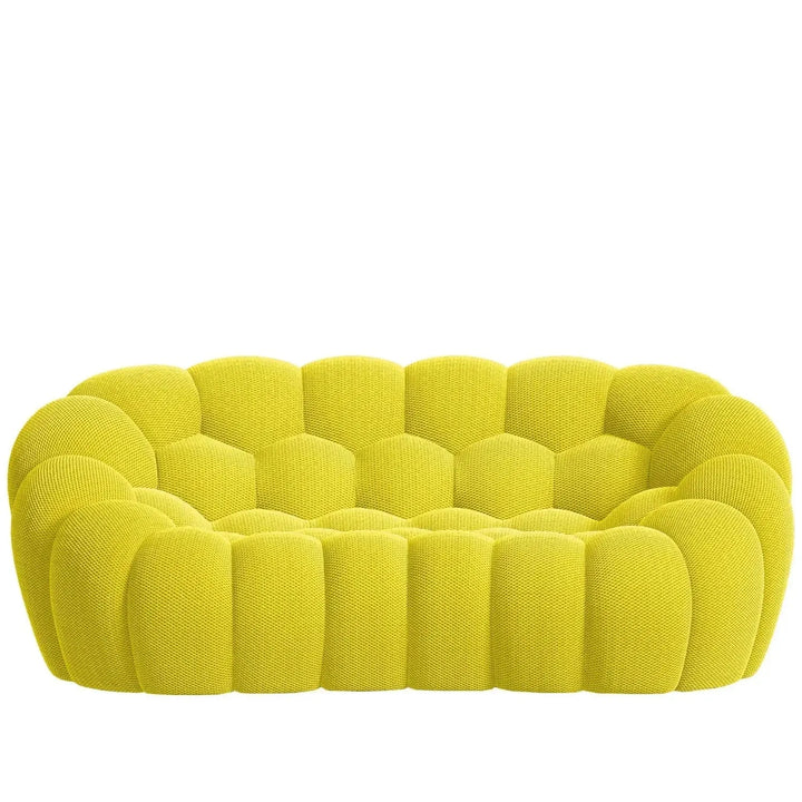 Contemporary fabric 2 seater sofa bubble in white background.