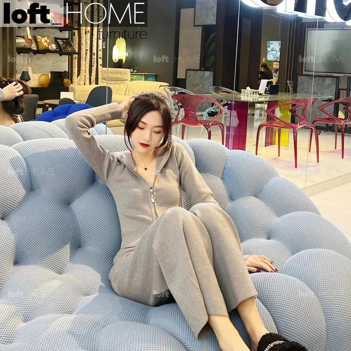 Contemporary fabric 2 seater sofa bubble conceptual design.