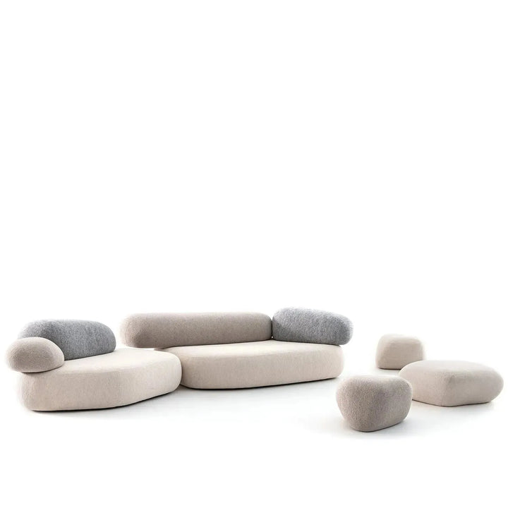 Contemporary fabric 2 seater sofa pebble detail 1.