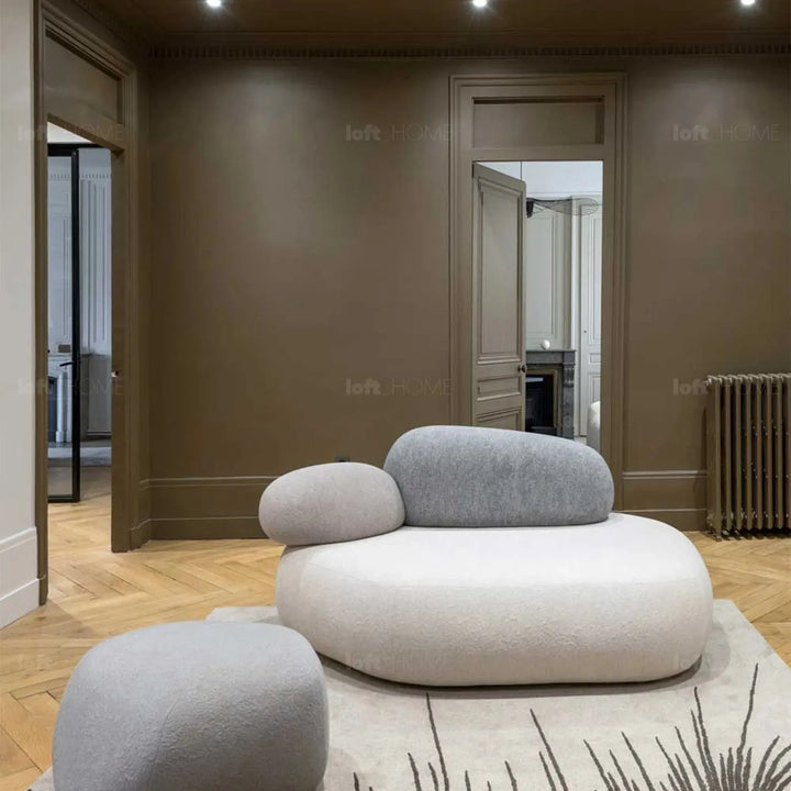 Contemporary fabric 2 seater sofa pebble situational feels.